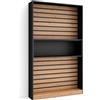 Skraut Home | Libreria scaffale | Scaffali in legno a ripiani | 110x186x25cm | Soggiorno - Ufficio | Per libri | Stile moderno | Rovere e nero
