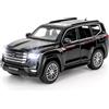 BGHSCA Compatibile con 1:32 Collezionismo Landcruiser LC300 Diecast Modello Auto, Lega di Zinco Pull Back Giocattolo Auto Veicolo con Luci e Suoni per Decorazione Adulti Ragazzi Ragazzi Ragazze (Nero)