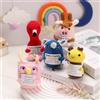 ASMPCUE Set di 5 dollari per animali positivi con carta positiva, Creative Knitting Wool Doll, antistress Fluffy Stuffies Lucky Charm Courage Veleno, elefante, mucca (5Pcs Animal(Serie di Api))