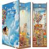 Tonecheer DIY Book Nook Kit, Puzzle 3D in Legno Adulti fai da te Libro Nook Miniature da Costruire Modellismo da Costruire, Book Scaffale Inserto Decorazione Regalo Creativo(La casa volante)
