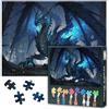 TISHIRON Puzzle fantasy, drago in una foresta buia con luci, puzzle per adulti, 1000 pezzi, puzzle impossibili per adulti, 50 x 70 cm