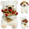 HBSFBH Orsacchiotto Peluche con Rosa, 30CM Orsacchiotto Peluche, Orso Di Peluche Per San Valentino, Teddy Bear Peluche, Orsacchiotto con Bouquet di Rose, Regalo per Compleanno, San Valentino, Natale (M1)