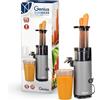 Genius Slow Juicer - Spremiagrumi per frutta e verdura, 9 pezzi, 130 W, silenzioso, design semplice, leggero, elettrico, facile da pulire con spazzola