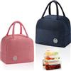 MYLERCT 2 Pezzi Borsa Porta Pranzo, 6L Mini Borsa Frigo Pieghevole, Borsa Termica Piccola per Ufficio, Viaggi, Picnic