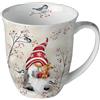 Ambiente Tazza da caffè tazzine da caffè tazza da tè tazza 0,4 l Fine Bone Cina porcellana gnomo animali inverno Natale Avvento serie dwarf hug