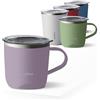 eppikan eppiLungo - Tazza termica in acciaio inox, 220 ml, 280 ml, con coperchio, per caffè e tè (Dusty Violet, 220 ml)