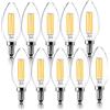 LangPlus+ Lampadina LED E14, Lampadine Candela Dimmerabili, Lampade vite Edison E14, 4W, Equivalente 40W, Bianco Caldo 2700K, Lampadina Filamento LED C35 per Lampadari, Confezione da 10