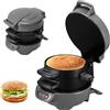 LIROPAU Tostapane Sandwich/Hamburger Maker, Tostapane con anello omelette, 600 W Burger Maker con rivestimento antiaderente, Macchina Per Panini Per la Colazione Per Hamburger, Snack, Colazione Veloce (Gery)