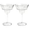 Koziol Superglas Club No. 16, set 2 bicchieri da Margarita 250 ml, plastica trasparente effetto diamante, eleganti, infrangibili, riutilizzabili, per feste, terrazza, giardino, campeggio