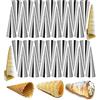 WishesMar 30Pz Cannoli Cono Set Acciaio Inox Cannoli Stampi per Croissant Shell Cream rol - Antiaderente Coni Baking Mold per Torte Pane Cream Horn Roll - Stampo da Forno a Forma di Tubi