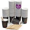 GoBeTree 100 tazze da caffè espresso in cartone usa e getta da 240 ml con agitatori da caffè in legno. tazze da caffè da portare via.