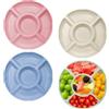 GYSRXS 4 Pezzi Piatti Snack con Scomparti Multiuso Vassoio per Snack con 5 Scomparti Piatti Plastica per Memorizzare Noci Frutta Snack Caramelle Biscotti,22.5×2.3CM