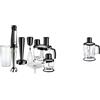 Braun MultiQuick 7 MQ7087X Frullatore Immersione, Minipimer, Dotazione Robot da Cucina da 1,5L, Nero & Tritatutto, Accessorio per Frullatore con Sistema Easy Click Plus e Manico