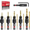 EZARC Set di 12 punte da trapano per svasatura, regolabili, #4, #6, #8, #10, #12, porta punte magnetiche per la lavorazione del legno, con scatola portaoggetti