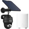 Reolink 5MP Solar Surveillance Outdoor Battery Camera Set con Home Hub Mini, 360° PTZ Videosorveglianza WiFi 2,4/5 GHz, Audio a 2 Vie, archiviazione locale, 1 Argus PT(Nero) con Pannello Solare Set