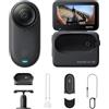 Insta360 GO 3S Ciclismo POV Bundle 128GB Nero-Cam 4K per vlogging, POV a mani libere, montaggio magnetico, stabilizzazione, 140 minuti di autonomia, impermeabilità fino a 10 m, editing IA