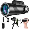 MIDERDO Telescopio monoculare 12 x 50 con treppiede - Set completo con custodia per il trasporto, panno per la pulizia, supporto per cellulare e copriobiettivo per birdwatching, caccia e attività all'aperto