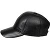HATSQUARE - Cappellino da Baseball in Vera Pelle, Regolabile, Morbido al Tatto, Stile Classico ed Elegante, Unisex (Nero)