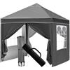 Snenblume Gazebo pop-up con pareti laterali rimovibili, telaio robusto, protezione resistente alle intemperie, ideale per eventi all'aperto, feste e mercatini (grigio)