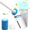 Ajex Scopino WC Monouso con Aromatico e Testine di Ricambio,Scopino Bagno WC Scopino per WC usa e Getta,Sistema di Pulizia per WC con Detersivo,Spazzolone Monouso Ricambio Scopino per il Bagno
