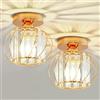Seruno X Lampadario Moderno in Cristallo, Mini Plafoniera Color Oro con Paralume in Vetro, Plafoniera a Semi-incasso E27 per Soggiorno Camera da Letto Cucina Sala da Pranzo Corridoio Bagno Ingresso