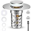 cersaty Tappo Lavandino Bagno, Acciaio Inox Tappo Click Clack Lavandino