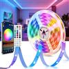 Beaeet Striscia LED 10 Metri 24V RGB, Luci LED Camera da Letto con Telecomando & App Bluetooth, Strisce LED Adesive per Interni, Plafond, Gaming, LED Strip Light Tagliabile, Luce LED RGB 5050 (1×10m)