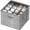 SONGMICS Organizer Scarpe, per fino a 16 Paia, Scatola Contenitore Scarpe, Maniglie, Coperchio Trasparente, per Camera da Letto Ingresso Armadio, Grigio Giunco LSP601G01