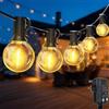 QIHANS Catena luminosa a LED per esterni, 15 m, con sensore di luce, timer 25 + 2, luce bianca calda, G40, in plastica, impermeabile, per giardino, terrazza, matrimoni, feste