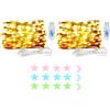 MUXIJIA 2 Rope Lights LED (30 LED, 3M/9.84ft), 8 modalità, alimentazione USB, impermeabile per uso indoor/outdoor. Ideali per:Camera da letto Giardino/cortile Nozze Natale DIY (bian caldo)