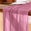Foatcox Runner da Tavolo Rosso Rosa Chiaro, 300 x 90 cm Runner da Tavolo in Garza Bohémien Adatto per Matrimoni, Feste, Natale, Capodanno, Baby Shower, Addii al Nubilato e Decorazioni da Tavola