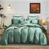 YASMENG Parure da Letto con Copripiumino in Satin 240x260 Verde Chiaro Opaco Deluxe Set di Biancheria da Letto in Satin Morbido Liscio Seta Seta Lenzuola per 2 Persone con Cerniera e Federe per