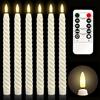 AONAT Candela a LED, 6 Pezzi candela LED lampeggiante, senza fiamma, alimentata a batteria con telecomando e timer, per matrimoni, vacanze, feste, decorazioni per la casa (Bianco, 2 x 25 cm)