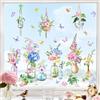 Tanlaby Adesivi per Finestre Fiori Vasi Vetrofanie Primavera Estate Fiore Vaso Adesivo Vetro Piante Farfalle Finestra Decorazione per Vetri Finestre Porte Vetrate