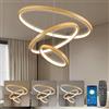 YOODI Lampadario a Sospensione Dimmerabile con Telecomando APP 50+35+20cm 3 Anelli 45W 3000K-6000K LED Lampada a Sospensione Altezza Massima 150cm per Soggiorno, Camera da Letto, Hotel