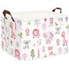 Clastyle Cesto Portabiancheria Animali Bosco Cestino Portaoggetti Foglie Cesta Biancheria Genitori per Organizzare Giocattoli Vestiti, Elefante, 40x30x30 cm