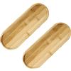 JTgugu 2 vassoi ovali in bambù, 28 x 10 x 1 cm, sottobicchieri decorativi, piatti da cucina, per pane, dessert, biscotti, tè, caffè e torte