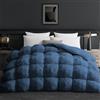 Deodar Piumino in Piuma d'Oca Matrimoniale Invernale, 220X240cm Per 4 Stagioni, Tessuto Puro Cotone Biologico, Lavabile, Approvato Öko-Tex e RDS, 420 gr/m², Blu Navy
