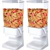 Tokokimo Dispenser Cereali, Non Schiaccia gli Alimenti Durante l'Erogazione, Dispenser di Cereali per Colazione, Dolci, Noci, Fagioli, Granola, Grande Capacità da 5,5 L (Bianco, Set di 2)