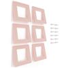 Poliplast - Set da 6 Maniglie, Design quadrato per Cucina, Armadio e Cassetti, per Bambini, Articolo 317, Verniciato a mano, Colore Rosa Salmone