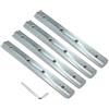 Zeberoxyz 4 connettori in linea retta lunghezza 18 cm staffa congiunta con viti M6 per slot a T serie 4040 profilo di estrusione in alluminio da 8 mm (staffe dritte serie 4040-argento)