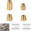 FENGJIAHUI 4 Pezzi Prolunga per Rubinetto da 1/2, Prolunga Doccia Tubo di Estensione del Rubinetto con Filettatura Esterna (ottone, 1/2 pollici x 10/15/20/30 mm)
