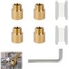 FENGJIAHUI 4 Pezzi Prolunga per Rubinetto da 1/2, Prolunga Doccia Tubo di Estensione del Rubinetto con Filettatura Esterna (ottone, 1/2 pollici x 20 mm(4PCS) + Chiave esagonale)