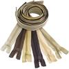 Aerzetix - Set di 6 Cerniere Lampo a Spirale separabili da 80 cm N°5 con cursore - Metallo Nylon Poliestere - Cucitura e Riparazione creazioni Tessili - Colore: tonalità Beige
