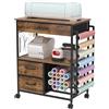 Trironsun Carrello pieghevole compatibile con supporto per macchina da taglio Cricut con cassetti, supporto in vinile, carrello per Cricut, accessori fai da te (marrone usticale)