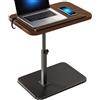 lcvtos Tavolino Laterale Girevole a 360° Regolabile in Altezza, Tavolo Inclinabile a Forma di C, Mobile e Pratico, Consente di Risparmiare Spazio Sul Divano Letto (Noce scuro)