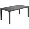 PROGARDEN - Tavolo da giardino Rettangolare Joker Antracite Linea Rattan - h72x138x78 cm