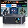 YABER Proiettore TV con NFC e autofocus, Dolby Audio/Sound di JBL, WiFi6 e Bluetooth, 1080P Full HD e 4K, Home Cinema Video Beamer