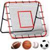 JASCOPRO Rete da rimbalzo per calcio, rete da rimbalzo regolabile in 18 posizioni per calcio, baseball, basket, rugby, attrezzatura di allenamento per calcio per allenamento di tiro, passaggio e
