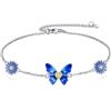 YAFEINI Braccialetto con ancora, ape, libellula, farfalla, malocchio, delfino, celtico, girasoli, in argento Sterling, con maglie a corda di ancoraggio, religioso, animali, idea regalo per donne